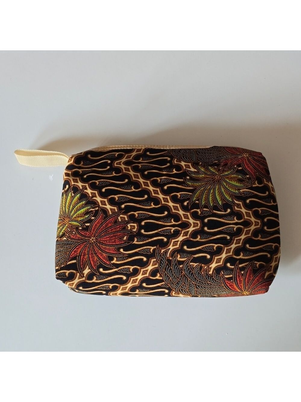 Batik Hand Made Floral Indonesian Patterned Cosmetic Bag